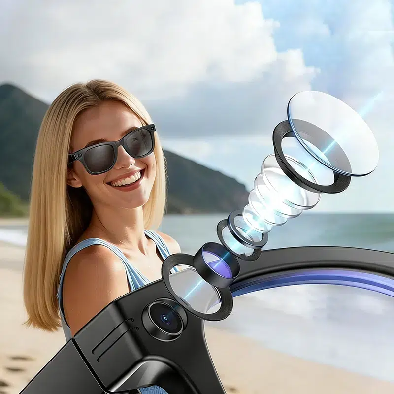 woman with AI powered glasses